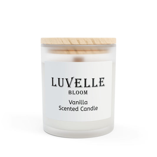 Vanilla Scented Frosted Glass Candle - Relaxing Aromatherapy Decor